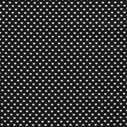 Katoen Poplin Harten 5mm - zwart