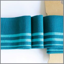 Poignets Boord Cuffs Rayures essence/turquoise