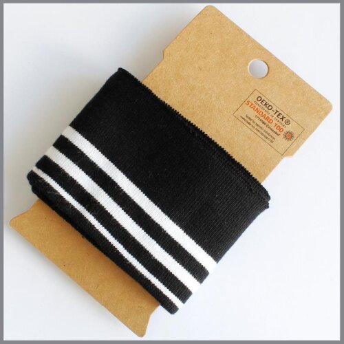 Bündchen_Boord_Cuffs Streifen schwarz/weiß