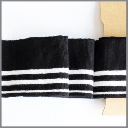 Bündchen_Boord_Cuffs Streifen schwarz/weiß