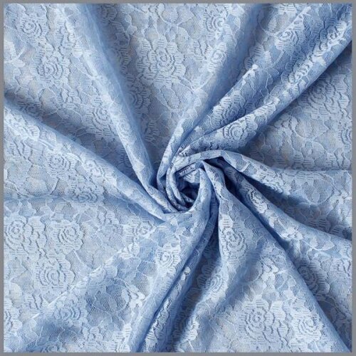 Mesh lace *Sophia* flowers light blue