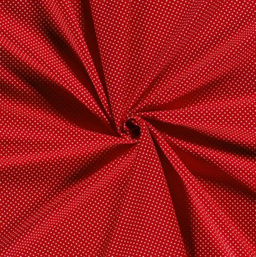 Bavlněné poplinové puntíky 2mm - červené