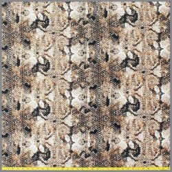Stretch Viscose Snakes Print curry