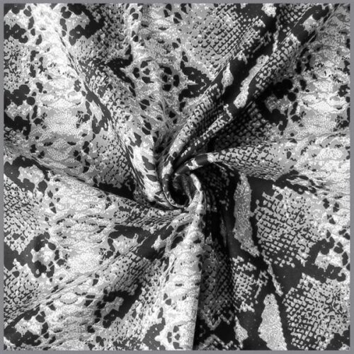 Coton extensible cobra imprimé gris