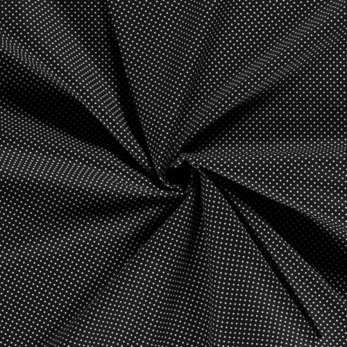 Baumwollpopeline Punkte 2mm - schwarz