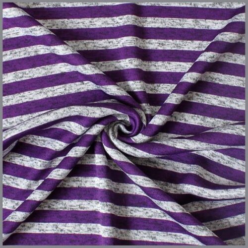 Knitted fleece stripes purple